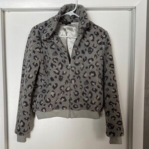 Beyond Yoga Leopard Print Fleece Jacket